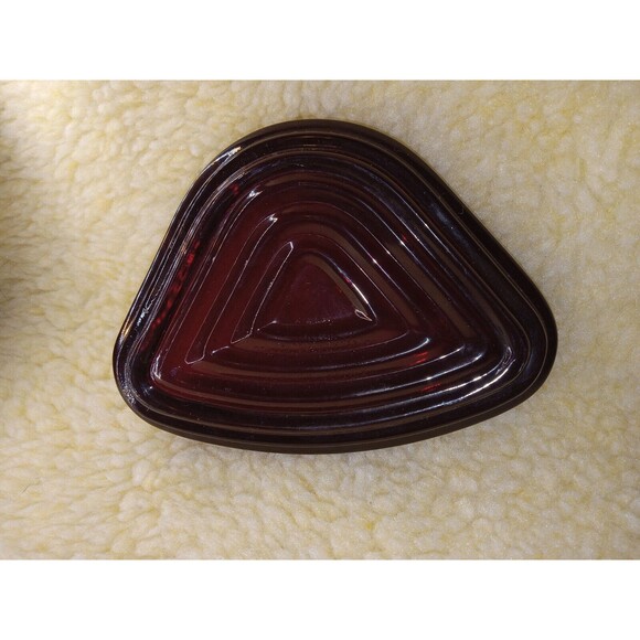 Vintage Royal Ruby Triangle Tray Set Of 4 Anchor Hocking Ruby Red Small Trays - Picture 2 of 8